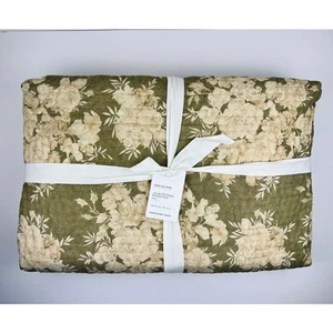 Pottery Barn KING / CAL KING Juliette Toile Quilt LODEN Reversible Handcraft NWT - Picture 1 of 9