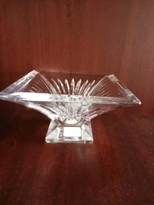Waterford Crystal Square Footed Bowl Vase Glass Clarion Decor - Picture 1 of 7