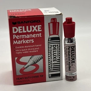 Schachtel mit 11 - roter Sanford Deluxe 4" Permanentmarker #10002 - Bild 1 von 6