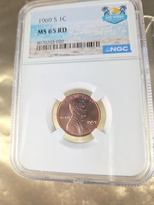 1969 s penny Anacs Ms65 RD Toned - Image 1 of 4