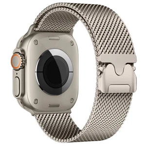 Apple Watch Ultra 2 49 mm bracelet milanais titane noir authentique - Large - Photo 1 sur 5