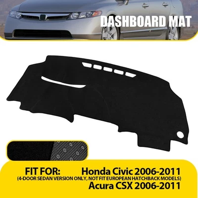 Alfombrilla de cubierta de tablero para Honda Civic Acura CSX 2006-2011 cubierta de tablero poliéster EAH Foto 1 de 4