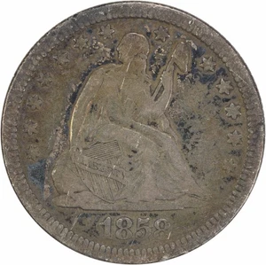 1858 Liberty Seated Silver Quarter VF Uncertified #1045 - Picture 1 of 2