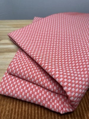 34x60” Fabric Geometric Checkered Vintage Gingham 50s Red Orange White 3D - Image 1 of 4