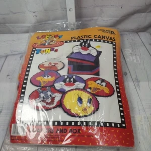 NEW 1997 Looney Tunes Coasters and Box Plastic Canvas Kit Leisure Arts 51503 NOS - Picture 1 of 6