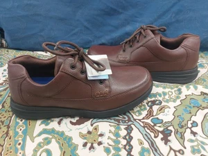NEW Nunn Bush CAMERON Brown Leather Comfort Gel Memory Foam Oxford S 9.5 XW MEN - Picture 1 of 11