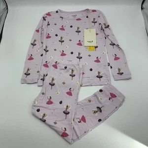 Kyte Baby Langarm Schlafanzug Bambus Rosa Festlich Weihnachten Print Alter 5-6 Jahre - Bild 1 von 5