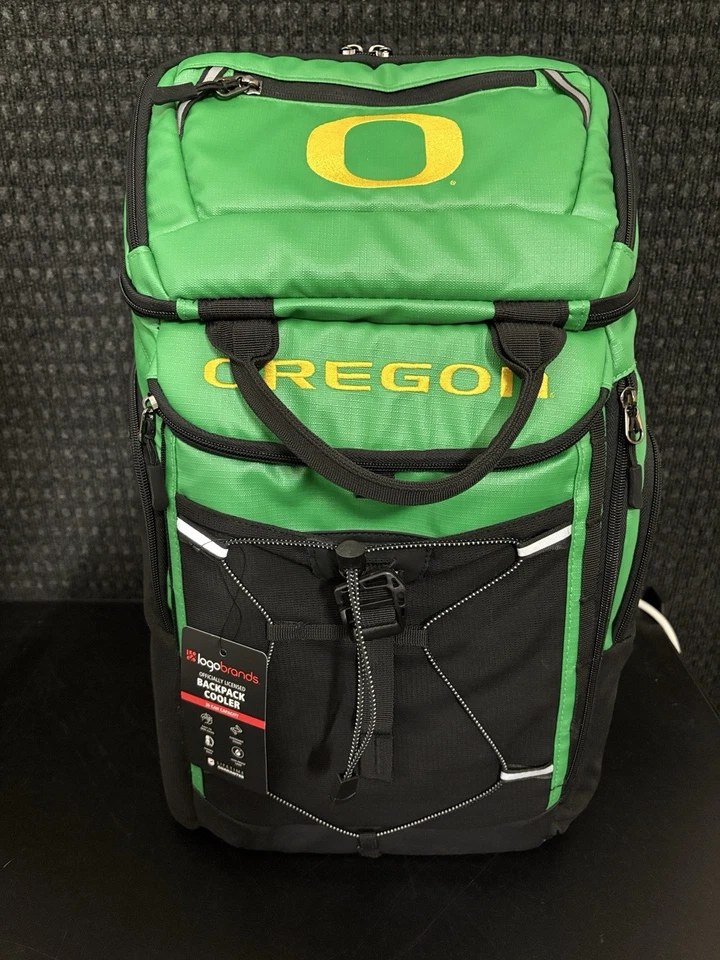 Mochila refrigeradora Oregon Ducks verde amarilla 26 latas NCAA abrebotellas picnic Foto 1 de 4