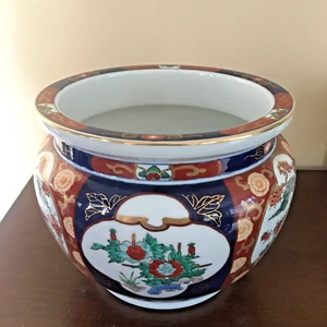 Maceta/plantadora de porcelana Imari pintada a mano japonesa vintage de los años 70 - Imagen 1 de 7