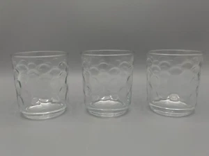 Set 3 Libbey 11 oz Cancun Fish Scale Old Fashioned Rocks Clear Drinking Glasses - Picture 1 of 7