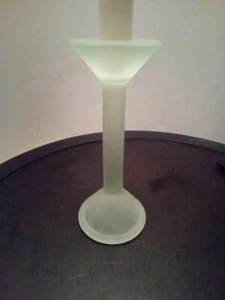 Vintage grün mattiert Satin Glas Kerzenstick Halter EUC - Bild 1 von 6