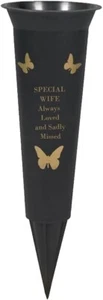 Grave Vase Spike Funeral Memorial Flower Pot Holder In Loving Memory Container - Picture 1 of 7