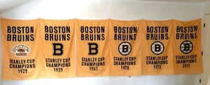 Complete Set of Boston Bruins NHL Stanley Cup Champions 6 Banners/Flags 3’ x 5’ - Picture 1 of 11