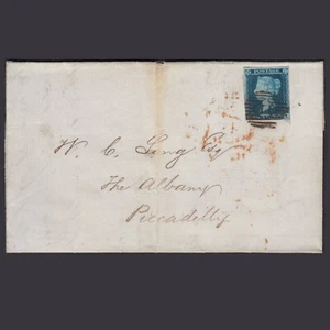 AB49_02 GB QV 1852 2d PL 4 SG14-E1(2) TL FU NR 4M COLONEL CHARLES BAGOT ENTIRE - Picture 1 of 5