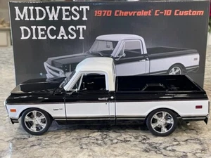 ACME Midwest Diecast Black & White 1970 Chevrolet C-10 Custom Truck 1/18 - Picture 1 of 5