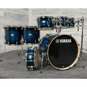 Yamaha Stage Custom Birch 7pc Drum Set 22/8/10/12/14/16/14 Deep Blue Sunburst - Picture 1 of 2