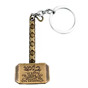 Llavero colgante con dije de película/cómics Thor Hammer bronce - Imagen 1 de 1