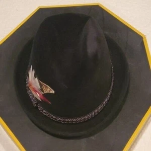 Dobbs Fedora Fur Felt Tupelo Black Fully Lined 2" Brim Sz. 7 Hat - Picture 1 of 12