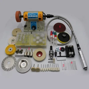 New Bench Lathe Jewelry Polishing Machine Kit Double-end Flexible Shaft Grinder - Picture 1 of 9
