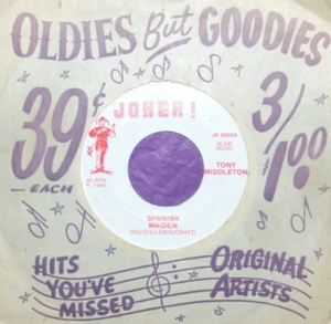 "Tony Middleton","Spanish Maiden","Jimmy Mack-Metros","3 Track","Joker",} )));0 - Picture 1 of 2