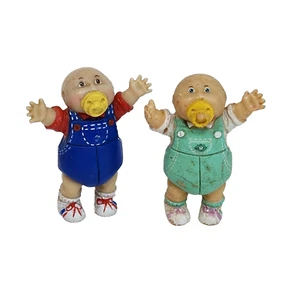 2 VINTAGE 1984 CABBAGE PATCH KIDS PVC FIGURES BABY BOYS W/ PACIFIERS - Picture 1 of 6