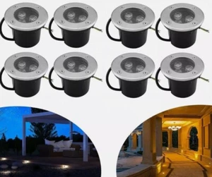 8X Faretto incasso 3Watt LED Da Giardino Segnapasso pavimento terra IP67 - Foto 1 di 4