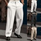 Comfy Fashion Commuting Office Men Trousers Formal Solid Color Straight