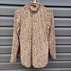 NWT J.McLaughlin  Tan Abstract Print Nora Turtleneck Long Sleeve Women's SMALL - Picture 1 of 4