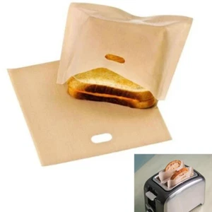 Set of 2 NonStick Reusable Toaster Bags: HeatResistant Pockets for Sandwich Br - Picture 1 of 1