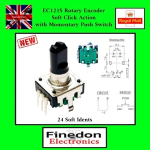EC121S Rotary Encoder 24 Soft Click Action with Momentary Push Switch - Picture 1 of 6