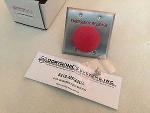 NEW Dortronics D5216-MP23DA/R Red Push Button Emergency Release 5216 Double Gang - Picture 1 of 3