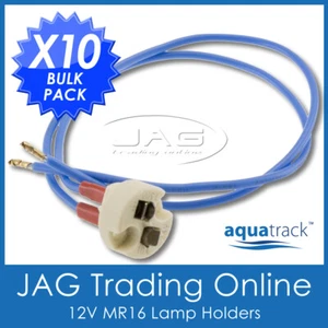 10 x 12V MR16 GX5.3 MR11 LAMPHOLDER SOCKET WIRE - DOWNLIGHT ADAPTOR LAMP HOLDERS - Picture 1 of 2