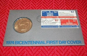 1974 American Revolution Bicentennial Commemorative Medal in the First Day Cover - Picture 1 of 8