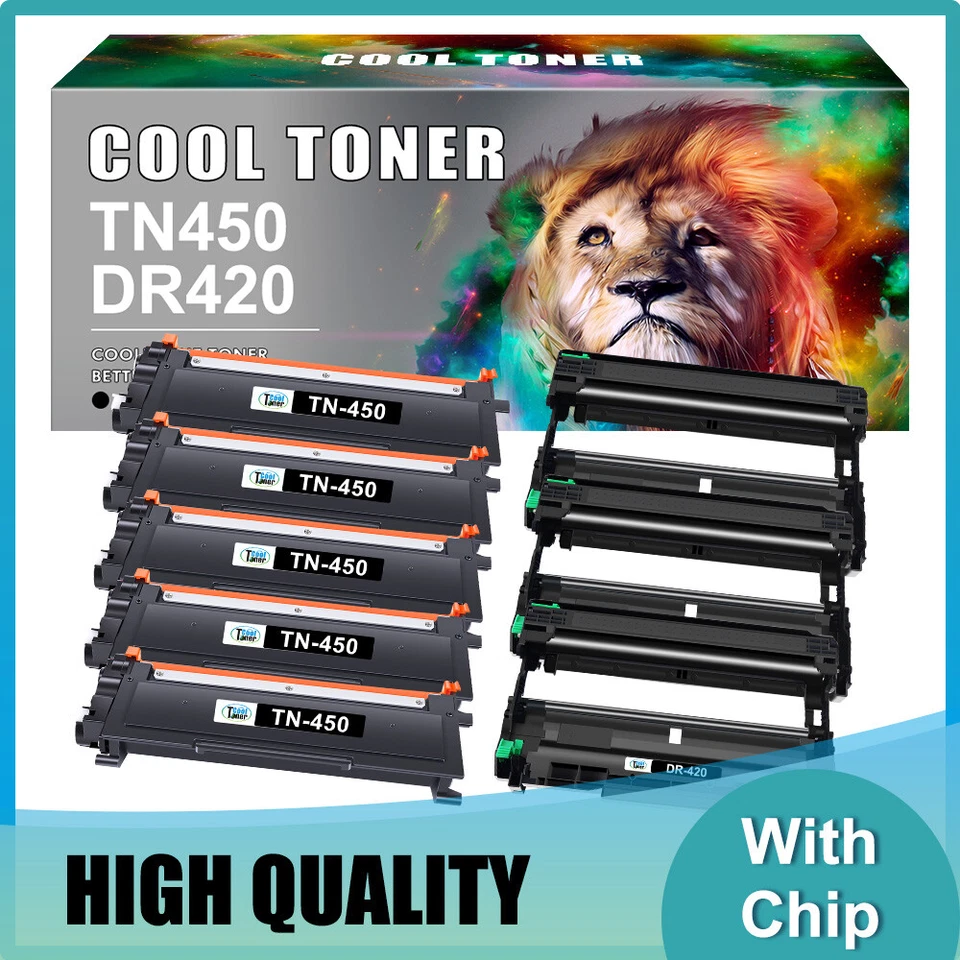 Lote de tóner/tambor DR420 TN450 para Brother HL-2270DW 2240 2280DW MFC-7860DW 7360N Foto 1 de 4