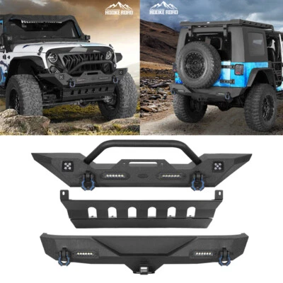Hooke Road Front Bumper Rear Bumper or Skid Plate Fit Jeep WranglerJK 2007-2018 - Image 1 of 4