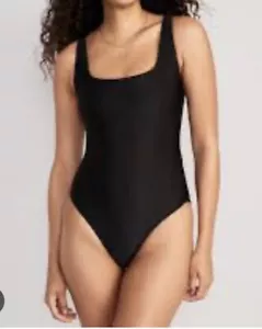 Old Navy Damen Gr. 2X schwarz Twist Rückenausschnitt Einteiler Badeanzug Neu mit Etikett - Bild 1 von 7