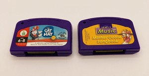 Leap Frog LeapPad Cat in the Hat & Mother Goose Songbook Games Cartridges