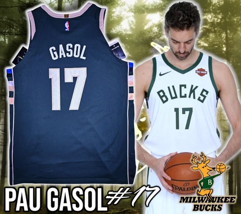 Pau Gasol Authentic Jersey Milwaukee Bucks RARE Nike Sz 52 Giannis Antetokounpo Cover
