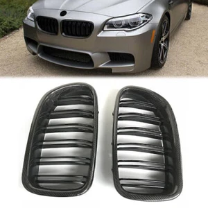Kohlefaser Grill für 2010-2016 BMW F10 F11 Limousine Hochglanz Front Hood Grille - Bild 1 von 6