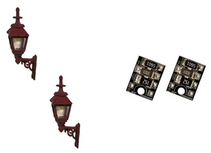 DCC Concepts LML-GWMR - 2 x 00 Gauge LED Gas Wall Lights Maroon+Resistor Plate 1 - Picture 1 of 12