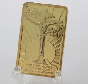 Gold Bar Jesus Christ The Last Supper FAKE Gold Bullion Bars Religious Gifts - Picture 1 of 4
