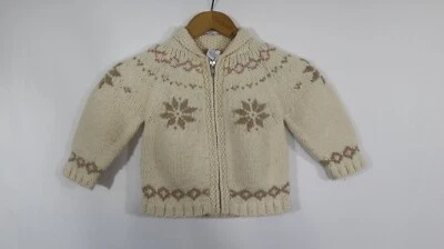 Cárdigan Suéter Baby Gap Mezcla Lana Cremallera Niñas 2XL 2 Años Vacaciones Copos de Nieve Foto 1 de 4