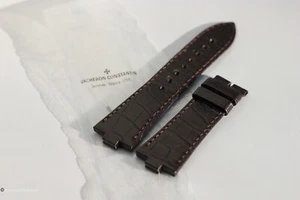 Nueva correa de cocodrilo marrón oscuro brillante Vacheron Constantin Overseas 24 mm x 20 mm OEM - Imagen 1 de 8