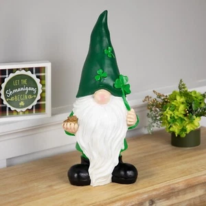 Saint Pattys Day Lawn Decor Cut Irish Gnome Outdoor Garden Statue Yard Figurine - Picture 1 of 3