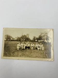 Vintage Amateur Photo Group Of Men and Their Dogs Black & White - Picture 1 of 1