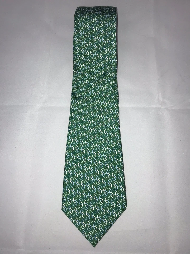 Классический галстук Vineyard Vines The Colonnade Hotel сделанный на заказ VV зеленый 100% шелк - Изображение 1 из 4