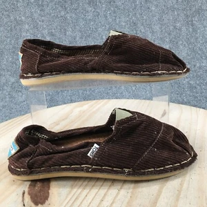 Toms Shoes Mens 8 M Corduroy Slip On Flats Brown Comfort Round Logo Casual - Picture 1 of 13