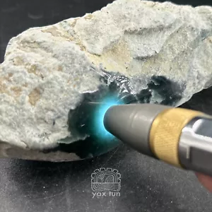 deep BLUE translucent jade windowed Guatemalan jadeite rough stone 24A119 - Picture 1 of 7