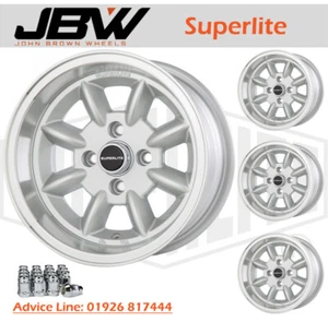 7x 13 Superlite Wheels Classic 4x108 et0 Ford Set of 4 Silver - Picture 1 of 1