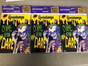 Lot Of 3 Pack Goosebumps Invitations 8 Cards Envelopes 1995 Halloween Vintage 24 - Picture 1 of 5